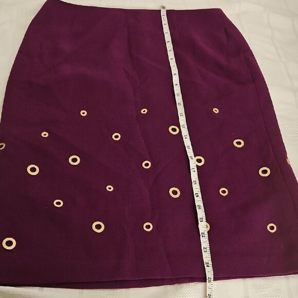 Escada Purple Embellished Pencil Skirt Knee-Length - Picture 12 of 16